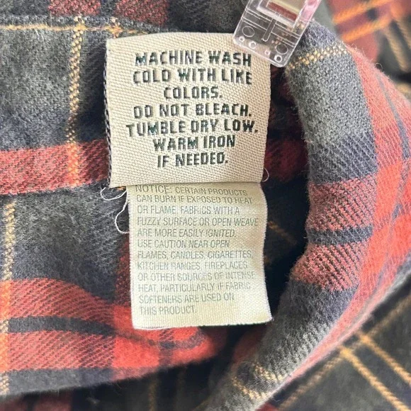 LL Bean Mens Flannel Shirt Mens Green Large - Picture 9 of 14